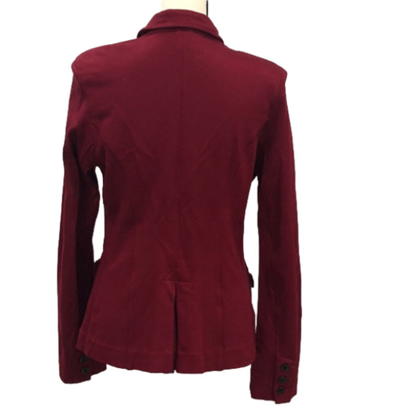 Cabi Style #3175 Rhubarb Red Outing Asymmetrical Button Front Blazer Size 6 - Picture 6 of 10